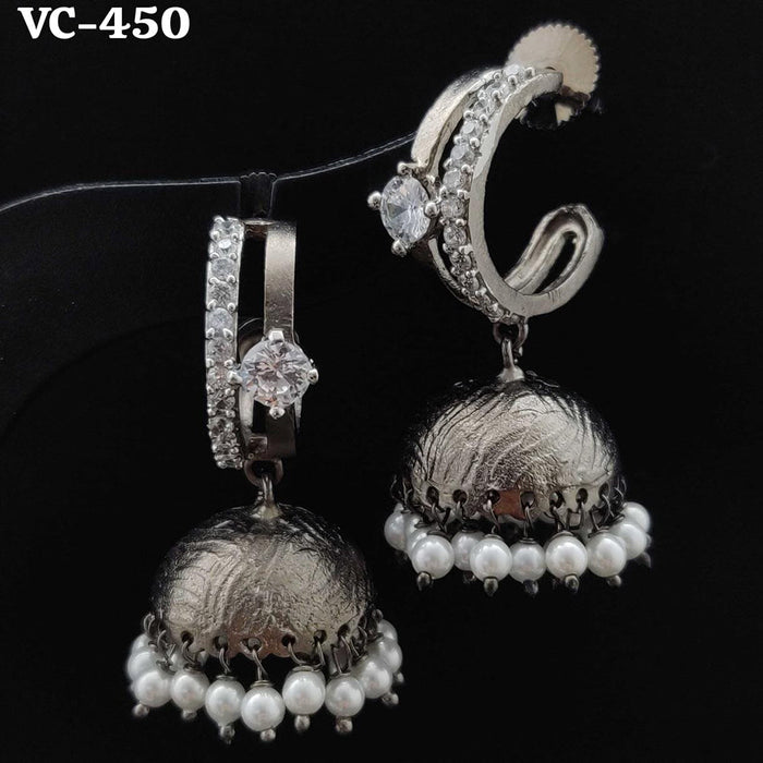 Vivah Creation Oxidised Plated AD Stone Dangler Earrings