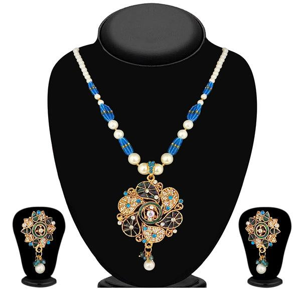 The99Jewel Meenakari Austrian Stone Pearl Necklace Set - 1200106 - ES