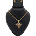 Kriaa Brown Austrian Stone Gold Plated Pendant Set