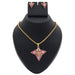 Kriaa Pink Austrian Stone Gold Plated Pendant Set