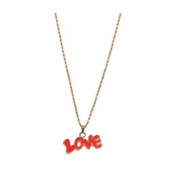 Urthn Red Love Gold Plated Chain Pendant