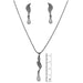 Regina Austrian Stone Pearl Rhodium Plated Pendant Set