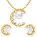 Kriaa Austrian Stone And Pearl Gold Plated Pendant Set