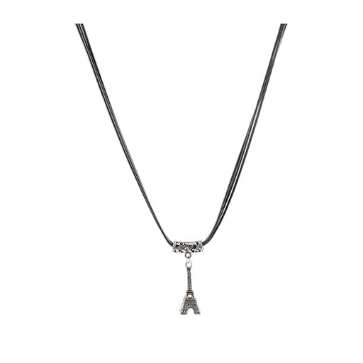Regina Rhodium Plated Eiffel Tower Chain Pendant