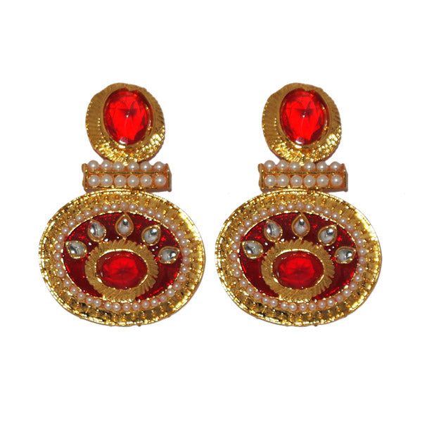 Kriaa Austrian Stone Gold Plated Meenakari Dangler Earrings