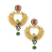 Kriaa Meenakari Stone Peacock Design Dangler Earrings