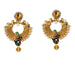 Kriaa Austrian Stone Pearl Green Meenakari Peacock Earrings