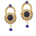 Kriaa Kundan Blue Austrian Stone Gold Plated Dangler Earrings