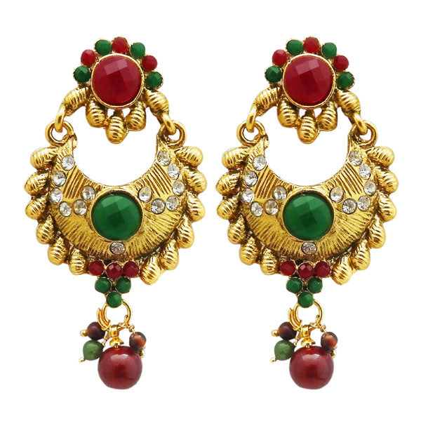 Kriaa Austrian Stone Gold Plated Dangler Earrings