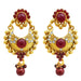 Kriaa Gold Plated Austrian Stone Dangler Earrings