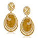 Kriaa Pearl Brown Resin Gold Plated Dangler Earrings