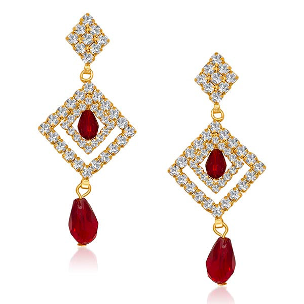 Kriaa Austrian Stone Gold Plated Dangler Earrings