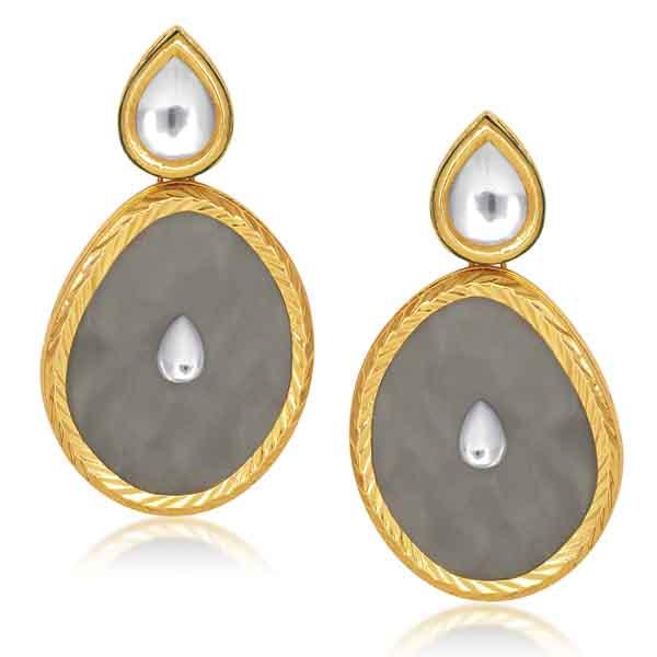 Kriaa Gold Plated Kundan Resin Dangler Earrings