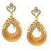 Kriaa Yellow Stone Gold Plated Dangler Earrings