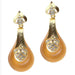 Kriaa Austrian Stone Yellow Resin Gold Plated Dangler Earrings
