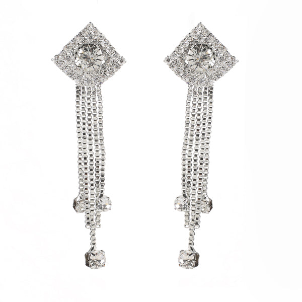 Youbella White Stonestudded Floral Drop Earrings  Ybear31693