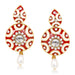 Kriaa Red Stone Gold Plated Kundan Dangler Earrings