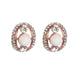 Urbana Austrian Stone Rose Gold Plated Pearl Stud Earrings