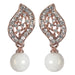 Urbana Glass Pearl  Rose Gold Plated Dangler Earrings