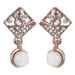 Urbana White Austrian Stone Gold Plated Earrings
