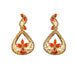 Kriaa Maroon Stone Gold Plated Dangler Earrings