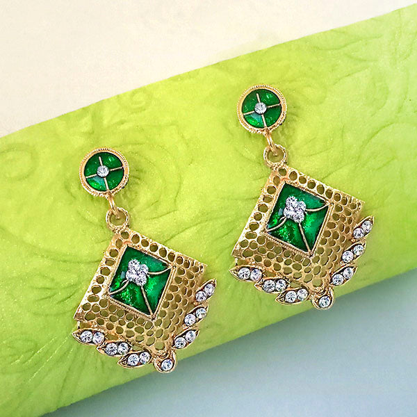 Kriaa Meenakari Austrian Stone Gold Plated Dangler Earrings