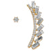 Urthn Gold Plated White Austrian Stone Ear Cuffs Earrings