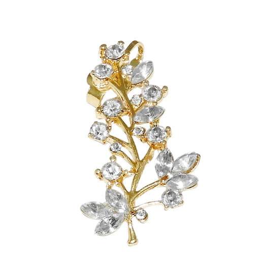 Urthn White Austrian Stone Gold Plated Ear Cuffs Earrings