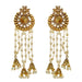 Kriaa Stone Gold Plated Pearl Dangler Earrings