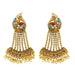 Kriaa Multi Kundan Stone Gold Plated Dangler Earrings