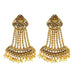 Kriaa Gold Plated Brown Austrian Stone Dangler Earrings