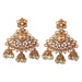 Kriaa Gold Plated Brown Austrian Stone Dangler Earrings