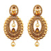 Kriaa Brown Austrian Stone Gold Plated Dangler Earrings
