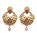 Kriaa Gold Plated Brown Austrian Stone Dangler Earrings