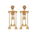 Kriaa Brown Austrian Stone Gold Plated Dangler Earrings