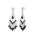 Urthn Black Stone Silver Plated Dangler Earrings