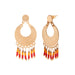 Urthn Yellow And Red Beads Gold Plated Dangler Earrings