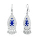 Jeweljunk Rhodium Plated Blue Meenakari Afghani Earrings
