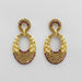 Kriaa Purple Austrian Stone Gold Plated Dangler Earrings