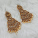 Labdhi Gold Plated Brown Austrian Stone Dangler Earrings