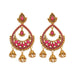 Shreeji Pink Austrian Stone Gold Plated Dangler Earrings
