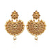 Shreeji Gold Plated Brown Kundan Stone Dangler Earrings