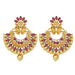 Kriaa Pink Austrian Stone Gold Plated Dangler Earrings