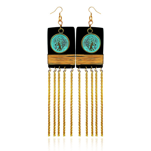 Urthn Zinc Alloy Gold Plated Hanging Earrings