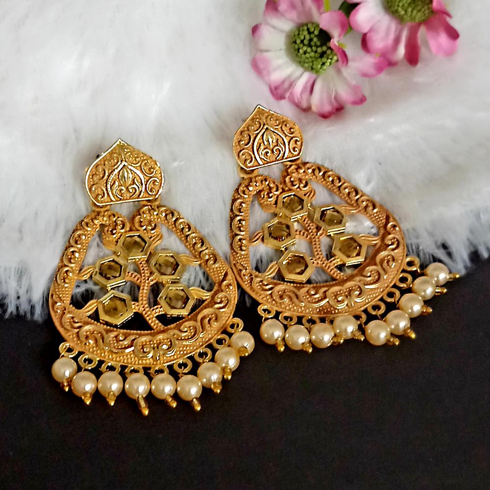 Woma Black Matte Meenakari Dangler Beads Drop Earrings -1318002F