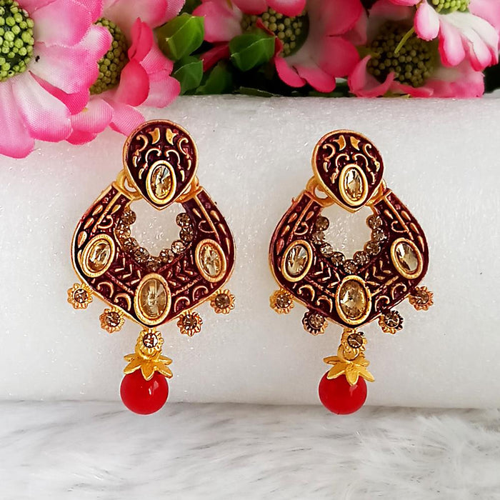 Buy Maroon Earrings for Women by Karatcart Online | Ajio.com