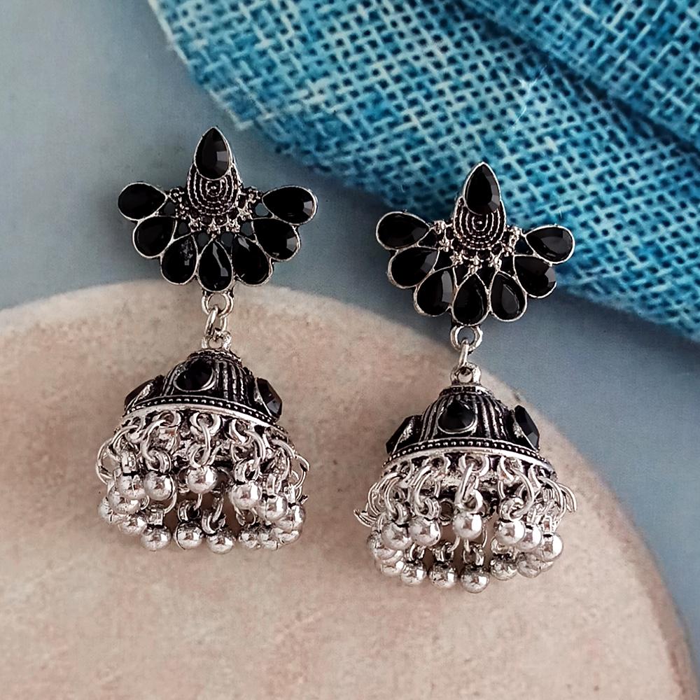 Buy 3 Layer Oxidised Jhumka Earrings – Nithilah