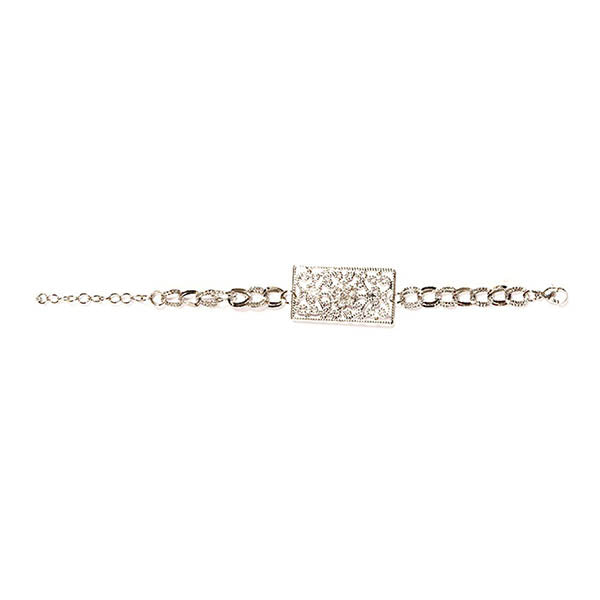 Urthn Austrian Stone Silver Plated Bracelet