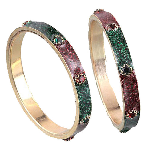 Kriaa Gold Plated Meenakari Bangle Set