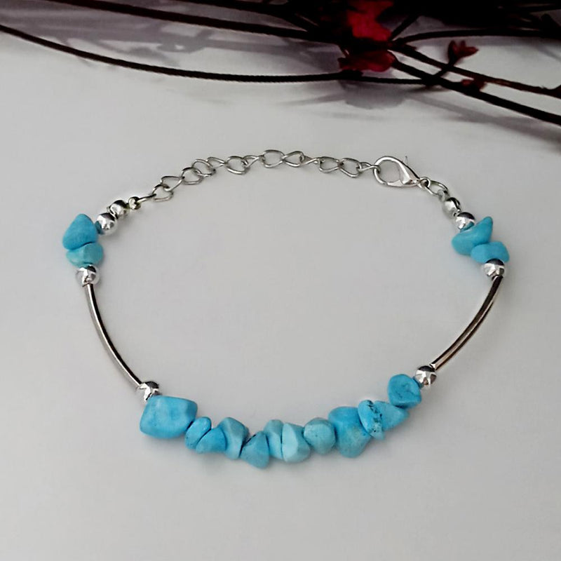 Oxidised Silver Finish Blue Stone Bracelet In Sterling Silver Design by  Chandni By Zevar By Geeta at Pernias Pop Up Shop 2023